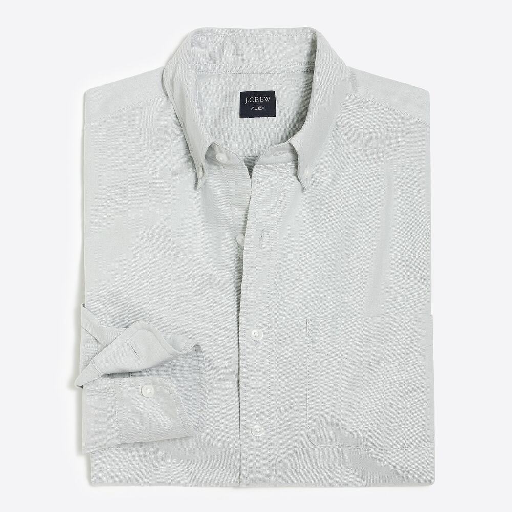 J.Crew Factory Slim Flex Oxford Shirt Heather Light Grey XL NWT - Picture 3 of 4